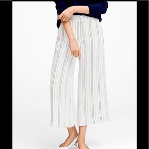New Banana Republic Womens 0 Pinstriped Cropped Wide Leg Pants